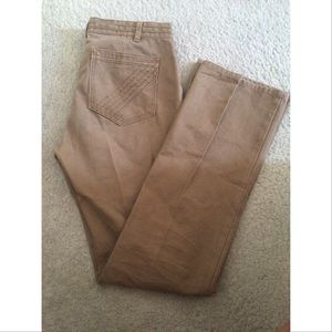 Caramel denim straight pants