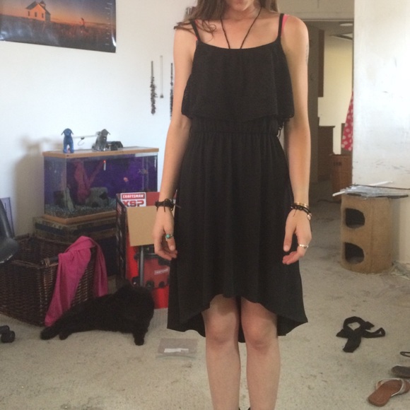 Black dress with lace top