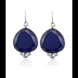 INDIGO CABOCHON DROP EARRING
