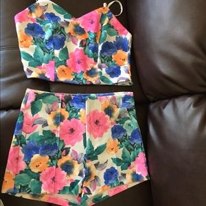 Floral top and short set