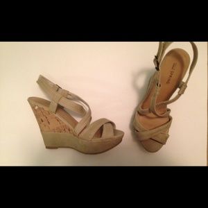 Beige Platform wedges