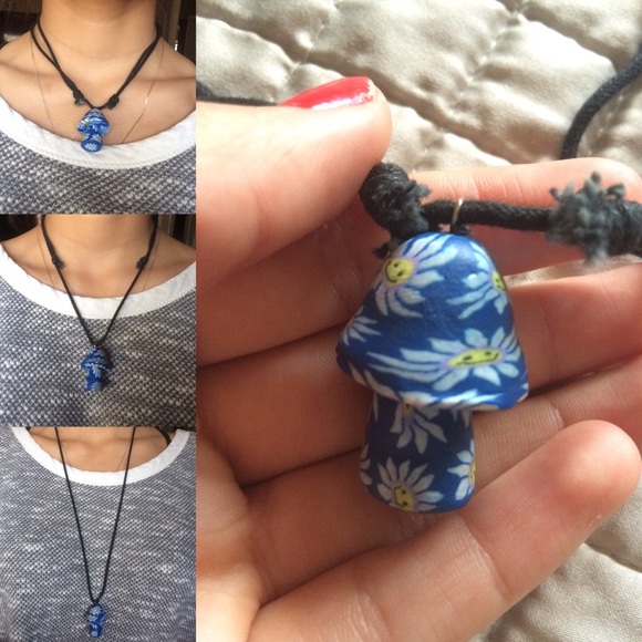 Mushroom clay pendant