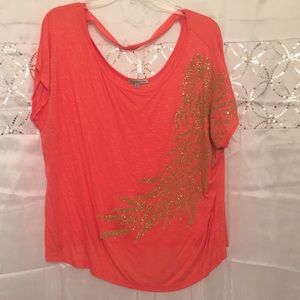 Orange and gold top