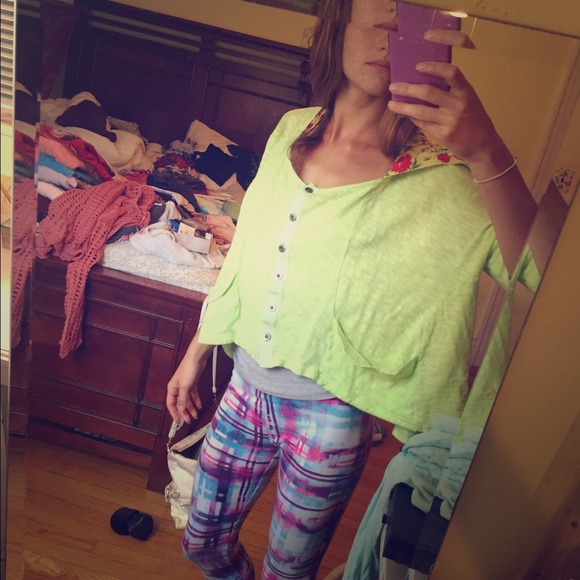 Free People Sweater Lime Green