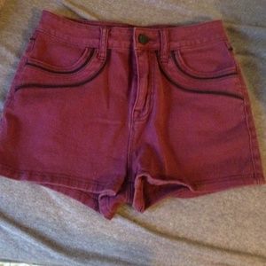 Urban Outfitters High waisted maroon shorts