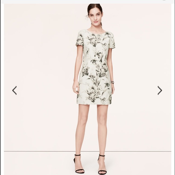 Loft Floral V -Back Dress
