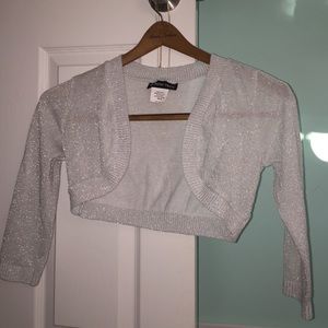 Sparkly white long sleeved sweater
