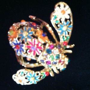 Joan Rivers Enamel Wildflower Bee Pin. Brand new!