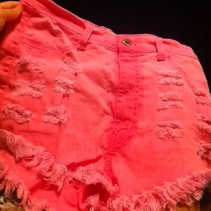 Pink high waisted shorts