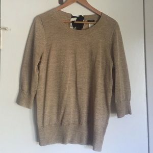 J. Crew metallic, tie back sweater