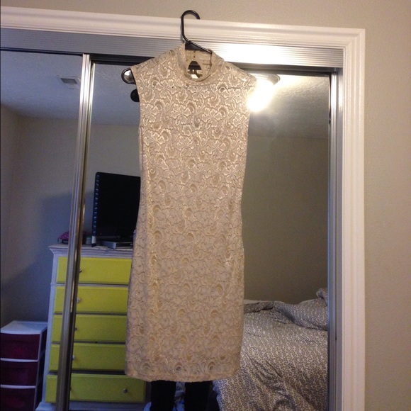 Cream ivory floral cocktail dress