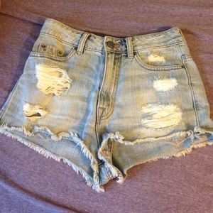 Urban outfitters light wash high waist shorts