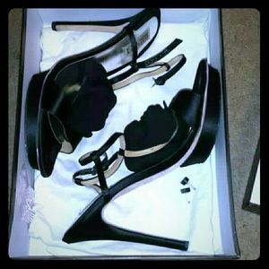Badgley Mischka Black Satin Randee Heels