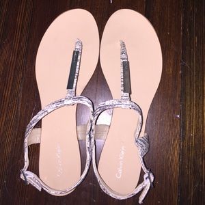 Leather Print Calvin Klein Sandals