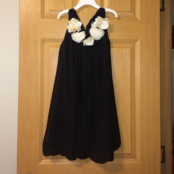 Kids Black Flower Dress