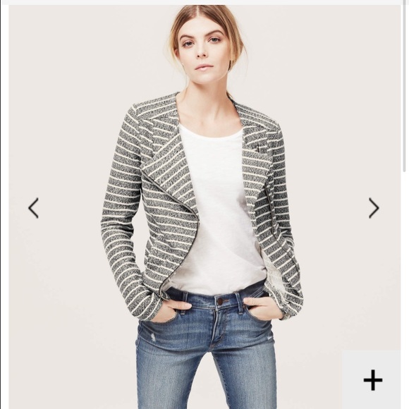 LOU & GREY SPECKLESTRIPE MOTO JACKET