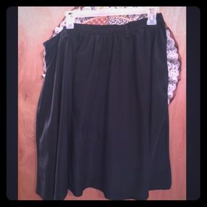Knee Length Black Skirt With Elastic Waistband