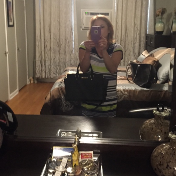 Michael Kors black leather structure bag⭐️💕⭐️💕