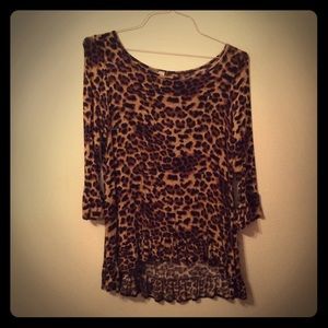 Cheetah ruffle tunic