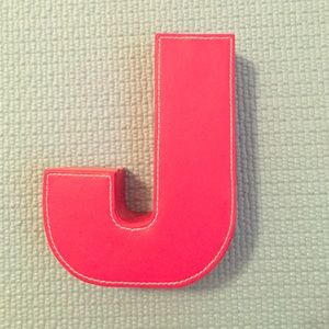 "J" pink decoration