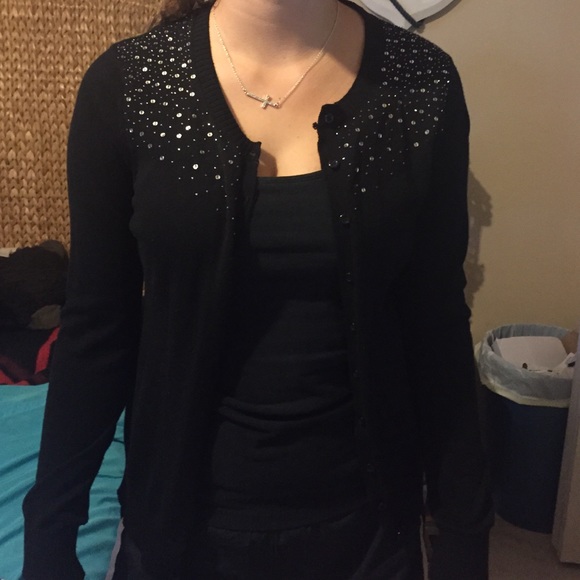 Black sequined cardigan