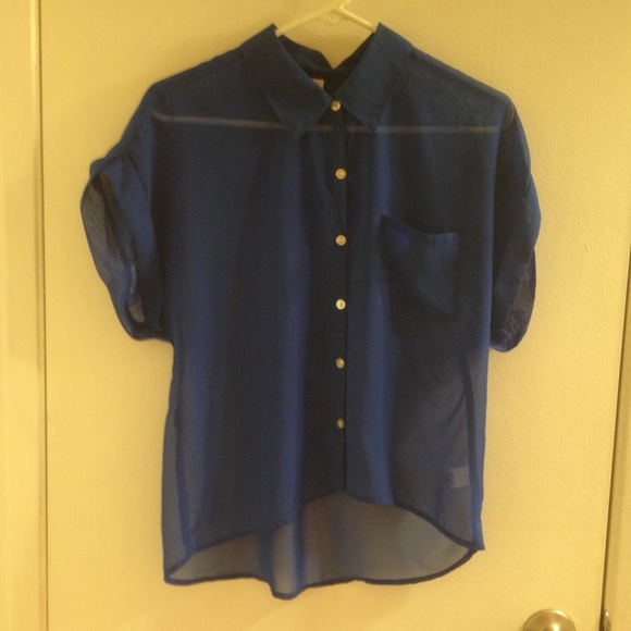 Royal Blue Sheer Top