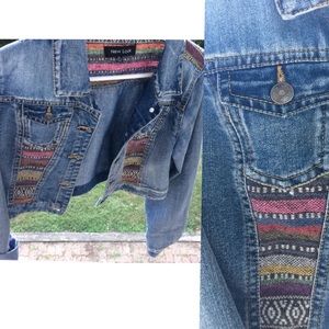 Boho cropped jean jacket