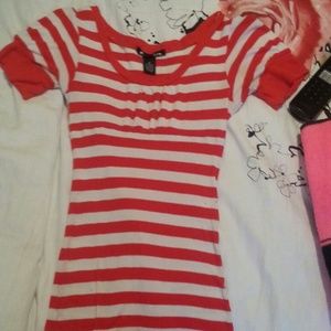 White and ride stripped t shirt