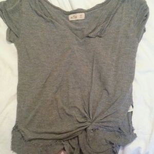 Grey hollister crop top