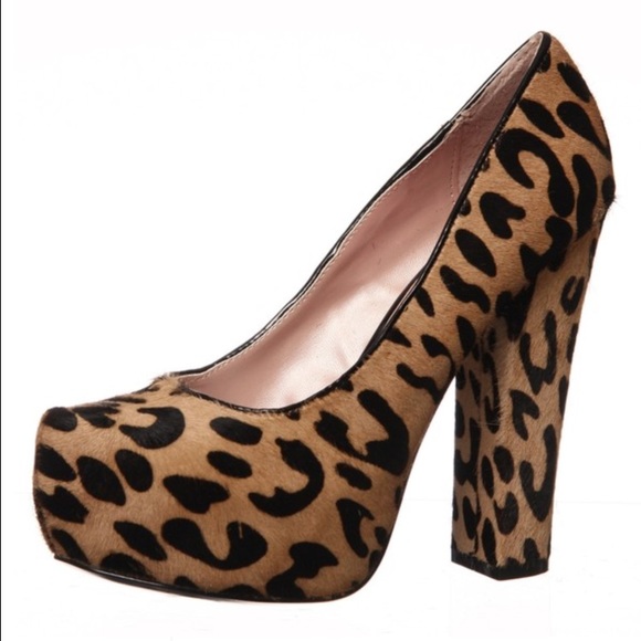 Betsey Johnson Leopard Platform Pumps