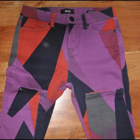 Multi colored skinny jeans