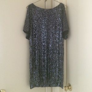 Blue Sequined Party Dress