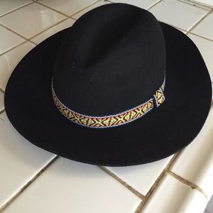 chevron band wool fedora