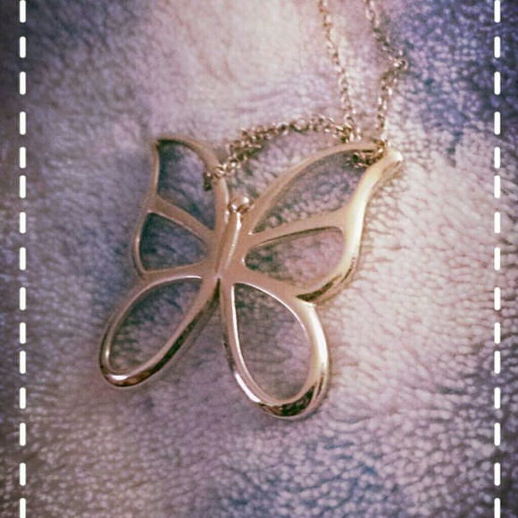 Silver butterfly necklace