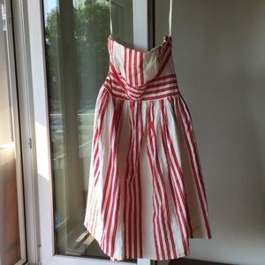 Red and white striped cotton dress