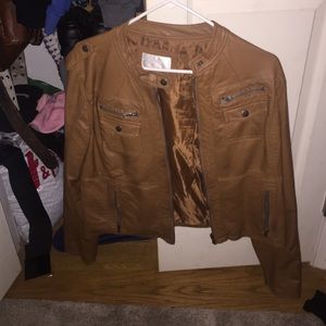Brown leather jacket