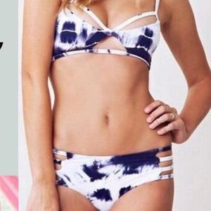 Tie die strapy bikini set