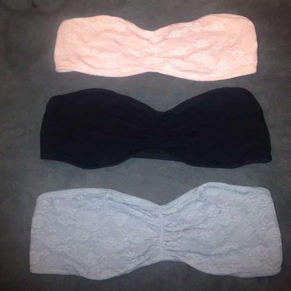 PINK Victoria's Secret Tops - NWOT Set of 3 VS Pink Lacy Bandeau Bras