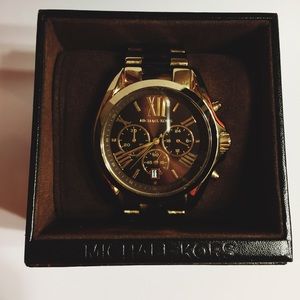Michael Kors Chronograph Tortoise Shell/Gold Watch