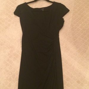 black rouched knit dress