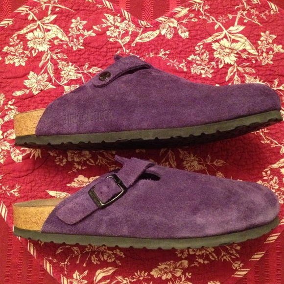 SOLD purple LEATHER BIRKENSTOCKs Size 10 Mules - Picture 3 of 4