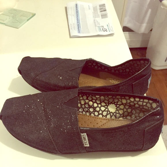 Black sequined TOMS