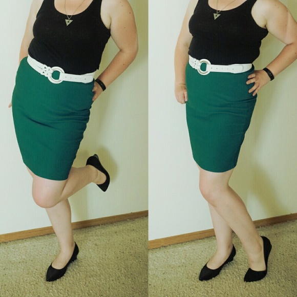 Emerald Green Pencil Skirt