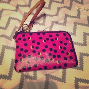 Fossil Key-per polka dot wristlet