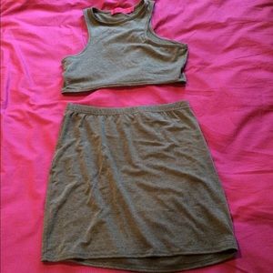 Boohoo Crop and Mini Skirt