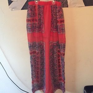 Hipster floral print polyester long skirt🎈