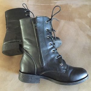Black combat boots