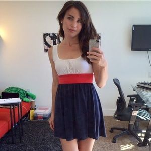 Wknd Sale💕 Cute Color Block Dress (Navy/White)