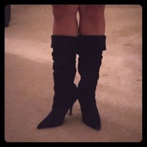 Victoria's Secret Slouchy Black Leather Boot