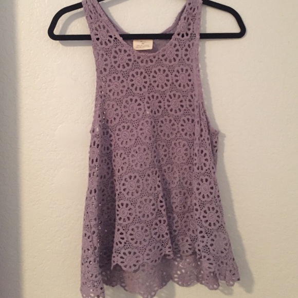 Urban outfitters purple floral cutout tank